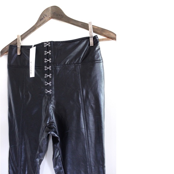 e.ssue Black Faux Leather Skinny Pants NWT Small - Picture 4 of 10